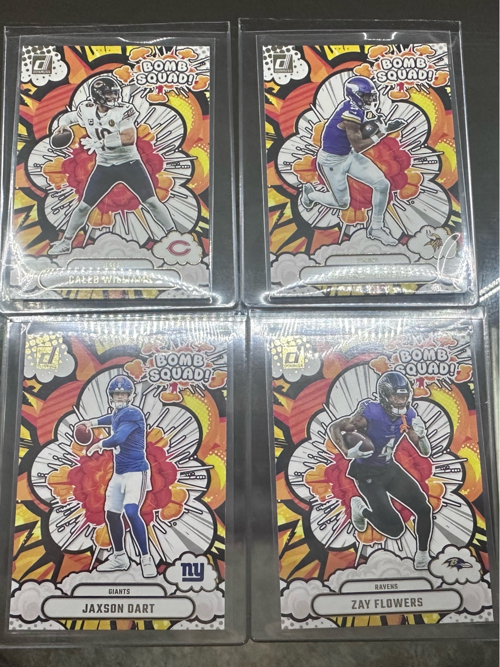 4 Panini Bomb Squad cards brand new